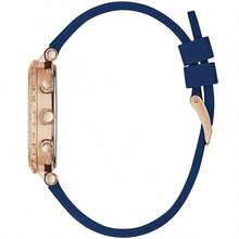 Guess Ladies' Watch, Fashionable And Casual Multi-Function Analog Crystals Pink Silicone Strap Quartz Watch, GW0113L4, Suitable For Daily Gatherings And Dinners, The Perfect Birthday Gift