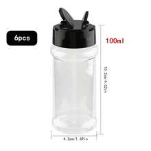 1-12pcs Storage Container, 3.5-Ounce Leak Proof Seasoning Container With Black Screw Cap, Portable Transparent Spice Sealed Can For Spices, Powders, Chili And Salt, Kitchen Organization And Storage, Kitchen Accessories