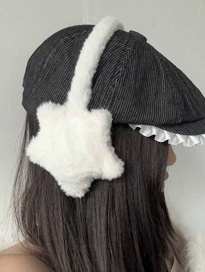 1pc Women's Fashionable Cute Korean Style Star Shaped Ear Muffs, Versatile Earmuffs For Cycling, Suitable For Cold Weather, Autumn/Winter
