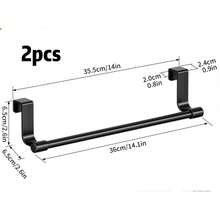 Long Kitchen Towel Bar, Stainless Steel Towel Rack For Cabinet Door, Bathroom & Kitchen - Black - View 18