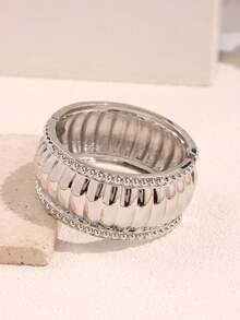 Vòng tay bản to đính hạt hình học màu bạc phong cách Punk, vòng tay thời trang đường phố Hip Hop, quà tặng trang sức cho phụ nữ. - Nhiều màu - Xem 9