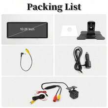 Reproductor multimedia para automóvil de 10.26 pulgadas, compatible con CarPlay inalámbrico y Android Auto inalámbrico, monitor de pantalla portátil universal para automóvil con cámara - Con cámara de visión trasera - Ver 10