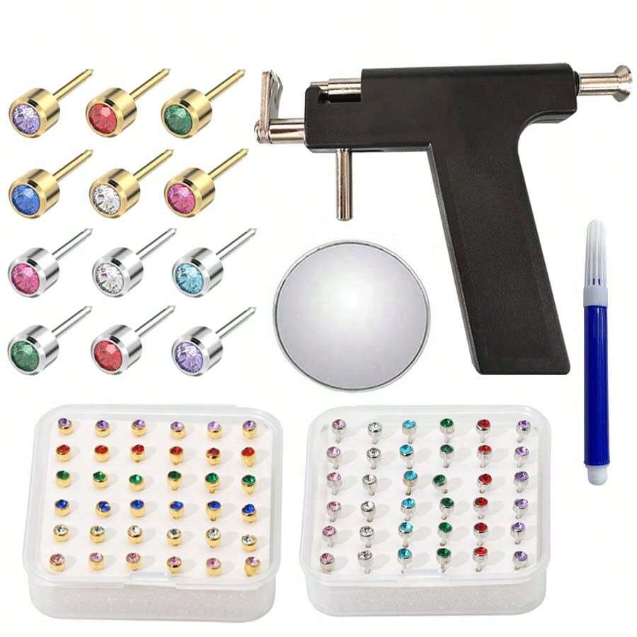Reusable Ear Piercing Gun With 72PCS Stud Earrrings,Professional Ear Piercing Kit For Salon & Home Use