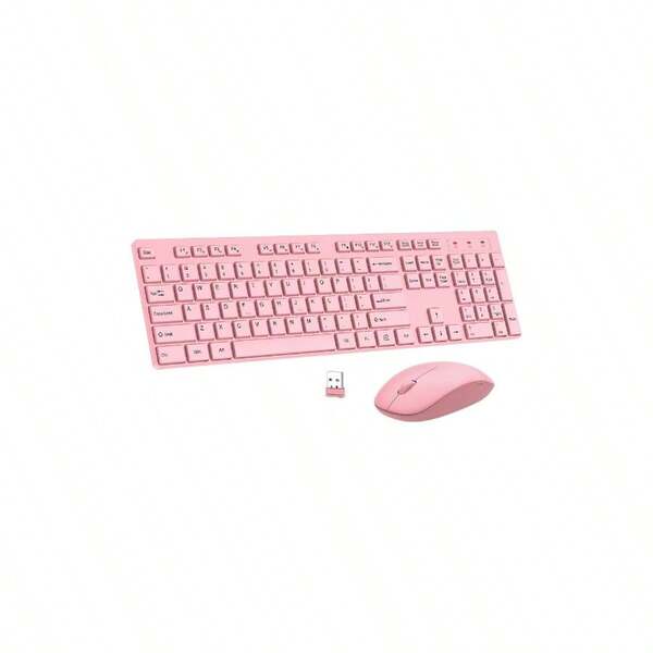 Wireless Keyboard And Mouse Combo, Silent Full Size Cordless Keyboard Mouse, 2.4GHz Lag - Long Life, Computer, Laptop, PC, Chromebook, Black, 1 Pack