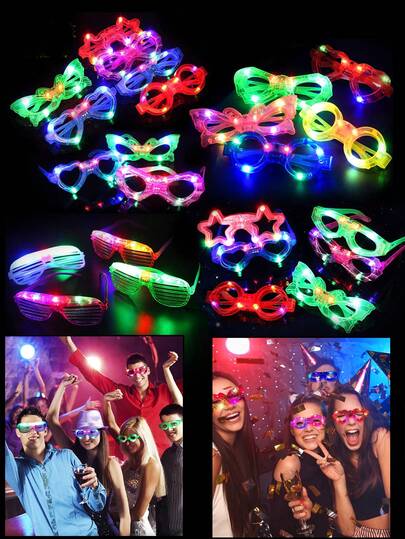 10pcs LED Multi-Color Flashing Glasses, Suitable For Dark Theme Parties, Neon Parties, Weddings, Birthdays And Other Occasions, Street LED Acrylic Luminous Glasses, Suitable For Birthday Parties, Balls, Easter, Weddings, Mother's Day, Spring Decorations, Graduation Season, Etc.