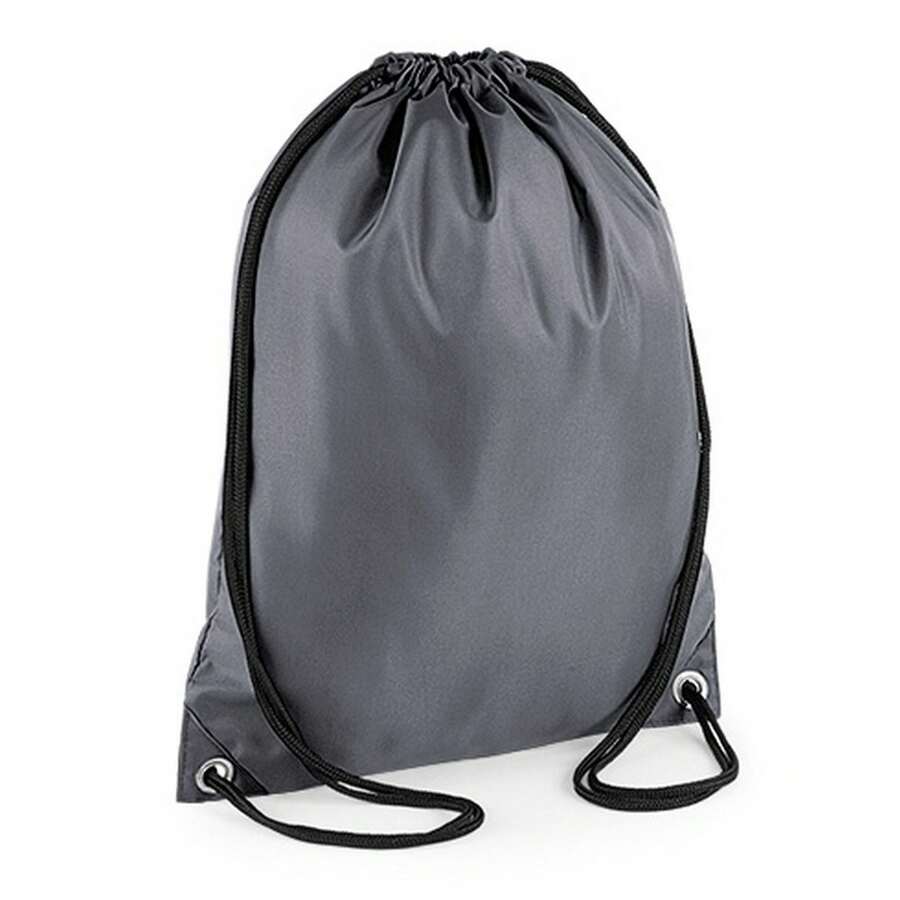 Bagbase Budget Water Resistant Sports Gymsac Drawstring Bag (11L) (Pack Of 2) (Graphite Grey) - 100% Polyester - (RW6865) - Dark Grey - View 1