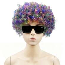 Colorful Explosion Wig, Clown Style Fan Prop Costume Accessory - Multicolor - View 18