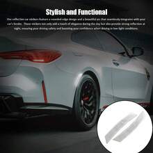 2PCS Reflective Trim Side Marker Stickers, Reflective Car Stickers, Side Reflectors Car, Auto Exterior Accessories Reflector Guard Fit Truck Wheel Well Arch Bumper Fenders (White) - 白色 - 查看 10