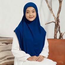 New 1pc Basics Elastic Hijab Round Edge Shawls Arabic Headscarf Plain Soft Long Easy Use Instant Hijab Girl For Festival Daily Life - Multicolor - View 21