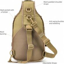 Military Tactical Crossbody Sling Bag One Strap Backpack 15L Black |   Fit 12 Inch Laptop, Molle, Travel, Hiking, Daily Use - Tan - Xem 5
