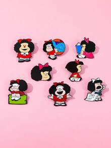 1 Classic Cartoon Badge - Cute Mafadaename Badge, Vibrant Colors, Durable Acrylic Badge For Clothing, Backpacks, Jackets - Unique Gift For Friends, Apparel Accessories, Lively Design, High-Quality Badge, Backpack Accessories, Fashion Accessories, Retro Aesthetics, Funny Style, Durable Material, Sturdy Construction, Decorative Badge, Logo Collection - Multicolor - View 3