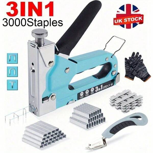 Staple Gun Heavy Duty Tacker Stapler Upholstery Nail Gun 3000x Staples Hand Tool