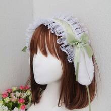 Lolita Headwear Lop-Eared Rabbit Lace Headband Lolita Cute Sweet Hair Accessories Headband Suitable For Party Gathering Dress Up Hair Accessories Daily Wear With Dresses Show Sweetness - 淺藍色 - 查看 7