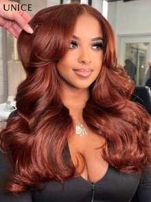 UNice 7x5 Bye Bye Slip™ Pre Cut Lace Glueless Wig Reddish Brown Body Wave Wig Pre Bleached Invisible Knots Pre Everything Wig Human Hair Wig Pre Plucked 150% Density No Slip Drawstring Glueless Wigs #33B Body Wave Lace Closure Wig Wear And Go Hair Wigs - S33 - 查看 3
