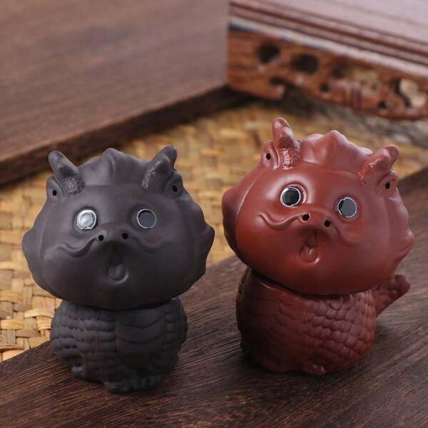 Purple Clay Tea Pet Fortune God Beast 12 Zodiac Dragon Decoration Cute Mascot Tea Table Decoration Tea Play