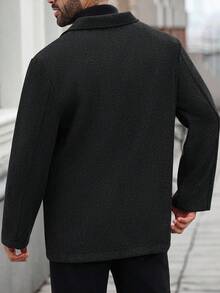 Áo khoác dài tay cổ điển vừa vặn dành cho nam - màu đen - Xem 3