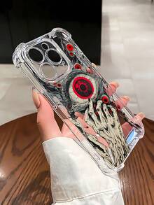 Funda gótica para móvil, diseñada con inquietantes ojos rojos y manos fantasmales, compatible con  17,  16,  16 ProMax,  15,  15 ProMax,  14,  13,  12 y  11 Pro. Fabricada en TPU, ofrece protección contra golpes. Perfecta para amantes del arte, celebraciones de Halloween, regalos únicos y para expresar tu creatividad. - Color mixto LB3 - Ver 1