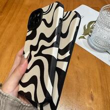 Designed For  14 Phone Case, Soft PU Leather TPU And Cute Art Wavy Painted For Women Girls, Slim Protective Shockproof Compatible With  Case (Beige,  14){"Color_name":"Beige","Size_name":"14"} - 多色29 - 查看 7