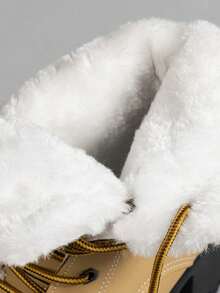 2024新款时尚中跟防水靴轻便韩版保暖内衬适合秋冬 - 黃色 - 查看 7