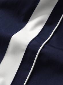 Men's Striped Casual Jacket, Loose Fit Sportswear Windbreaker, Fashion Autumn Outerwear, Versatile Design