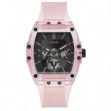 Guess New Men's Fashion Three-Eye Multi-Function Dial Silicone Strap European-Style Square Quartz Watch High-Value Men's Wristwatch -GW0032G1