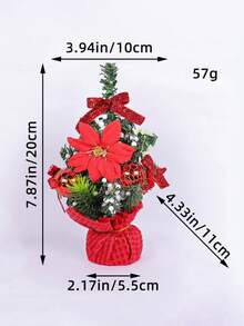 3 buc/2 buc/1 buc, decor de casă elegant pentru brad de Crăciun artificial, 20,3 cm, mini brad de Crăciun cu globuri de Crăciun cu fructe de pădure albe și flori artificiale, decor de nuntă pentru logodnă, recuzită pentru petreceri, decor de grădină pentru living, cadou suvenir de Crăciun