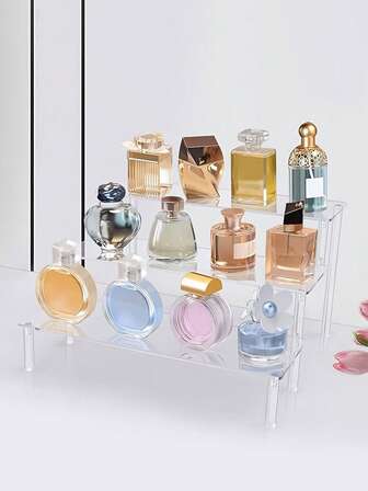 1 st akryldisplayhylla, transparent/svart/färgglad/vit, enkel/dubbel/trippel lager, modern minimalistisk nivåorganisatör för vardagsrum, sovrum, leksaker, kosmetika