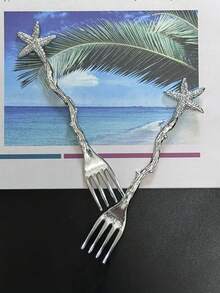 2pcs/Set Golden And Silver Star Spoon, Perfect For Beach Weddings & Party Dessert Utensils - Elegant Coffee Spoons, Tea Spoons