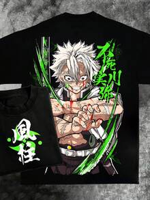 Cotton Men's Anime T-Shirt – Cool Otaku Fashion For Fans, Stylish And Unique Design Inspired By Iconic Anime World, Perfect For Geek Culture Enthusiasts,  Flair Groove Look, Premium Quality For True Anime Lovers, Must-Have Streetwear For Manga Fanboys - 黑色 - 查看 1
