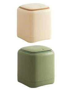 Multi-Functional Desktop Plastic Storage Bucket, Fashionable Mini Trash Can, Mini Trash Can With Lid - Detachable Small Trash Can, Small Plastic Trash Can, Pop-Up Countertop Garbage Basket, Suitable For Bathroom, Office, Kitchen, Bedroom, Desk, Coffee Table, Office, Car. Multiple Colors Available