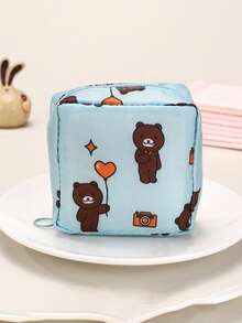 Geantă de depozitare pentru șervețele igienice, geantă cosmetică mini, geantă de machiaj, geantă cosmetică de călătorie, geantă de toaletă portabilă de călătorie, geantă cosmetică mică, geantă de depozitare pentru articole de toaletă pentru femei/fete, geantă drăguță cu fermoar, portofel pentru monede, potrivită pentru serviciu, călătorie, geantă cosmetică, geantă pentru îngrijirea pielii, geantă de toaletă, cutie de ambalare, articole de călătorie, articole esențiale de călătorie pentru vacanță, plajă