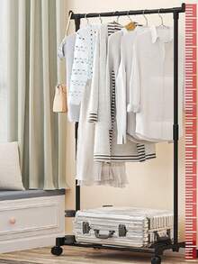 这款时尚的单层/双层衣柜配有滚轮和底座，适用于家庭、酒店、宿舍、客厅、卧室、阳台、玄关等场所。双杆设计（尺寸：57厘米*35厘米*120厘米，可悬挂6-8件衣物）易于拆卸。 - 彩色 - 查看 11