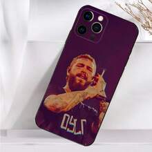 Singer P-Post M-Malones Phone Case For  16,15,14,13,12,11 Plus,Pro Max,XS,X,XR,SE,Mini,8,7 Soft Silicone Black Cover2025.1halloween Fall   17 Pro Case - 混合顏色3 - 查看 6