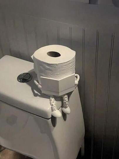 Modern Minimalist Toilet Paper Stand - Humanoid Figure Design, Durable ABS, Space-Saving Storage / Home Organization / Conversation Starter For Homeowners/Apartment Renters/Guests, Vanity/Office/Laundry Room, Fall/Winter Season, Housewarming Gifts, Contemporary Style (Bathroom Storage/Small Bathroom Ideas/Home Organization Ideas/Vanity Organizer/Apartment Essentials)