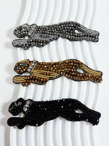 1 pieza Mochila, bolso de hombro, bolso diagonal, bolso de mano, bolso de axila, bolsa de maquillaje u otra bolsa de almacenamiento, colgante de coche, llavero, colgante de cintura, colgante de equipaje, colgante de identificación, hecho a mano con cuentas en negro, plateado y dorado con diseño de leopardo, versátil, divertido e interesante, adecuado para parejas, novias, estudiantes, hombres y mujeres para el trabajo, el transporte diario, citas, vacaciones, viajes, regalos pequeños, cumpleaños, etc.