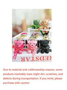 1pc Bow Tie Teddy Bear Keychain Pendant, Delicate & Cute Cartoon Car Key Chain, Suitable As Gift, Wallet, Backpack, Keyring And Bag Charm, Daily Use, Holiday & Birthday Gift - Multicolor - View 11