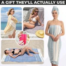 DEMMEX Certified  Cotton And Organic Dye Prewashed XL Diamond Weave Turkish Towel Peshtemal Blanket For BathBeach Pool SPA Gym 71x36 Inches 14 Oz Navy