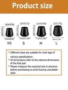 4pcs Black Round Silicone Chair Leg Floor Protectors , Scratch Resistant, Noise Reducing, Non-Slip,Durable With 360° Full Wrap Felt Base For Enhanced Floor Protection, Thickened Design, Easy To Clean, Chair Leg Floor Protectors, Furniture Protection, Modern Aesthetic, Durable Protection, Office Setup, Office Managers, And Helps Pre,1pc - Multicolor - View 7