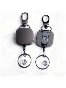 Heavy-Duty Retractable ID Badge Holder - Durable Metal Zinc Alloy Case, Strong Steel Wire Cord, Carabiner Clip, Keychain Ring, Reinforced ID Strap, And Secure Closure - Perfect For Work, School, Or Events - Multicolor - View 15