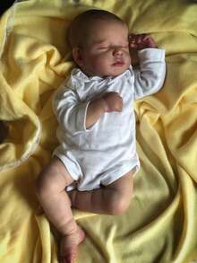 50cm Sleeping Baby Reborn Doll With 3D-Paint Skin And Vein, Like Real 20inch Handmade (Soft Vinyl Limb, Cloth Body) Newborn Baby Boy And Girl Birthday Gift Bedtime Toy For 3+ Kids