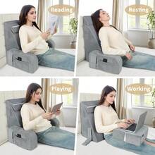 Reading Pillow For Sitting In Bed Adult Back Pillow For Bed Sitting Up Reading Bed Rest Pillows For Watching Gray/Gray - XámXám - Xem 6