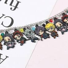 1 件卡通动漫鬼灭之刃鬼灭之刃 Kamado Tanjiro 锌合金链式手链，时尚个性化卡通人物 、 手链适合日常佩戴或作为礼物、参加派对、角色扮演 - 彩色 - 查看 4