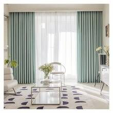 Teal Curtains 96 Inch Length 2 Panels - Semi Sheer Boho Linen Look Curtains For Bedroom, Living Room - Rod Pocket Window Drapes - Lightweight Farmhouse Window Treatments - 多色172 - 查看 1
