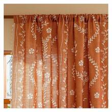 Floral Curtains 96 Inch Length, 2 Panel Burnt Orange Drapes - Semi Sheer Terracotta Rod Pocket Window Treatments For Bedroom, Living Room, Boho Farmhouse Decor - 多色192 - 查看 3