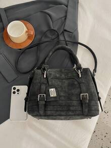 New Vintage Casual Women Handbag Boston Bag For Work Commute, With Shoulder Strap