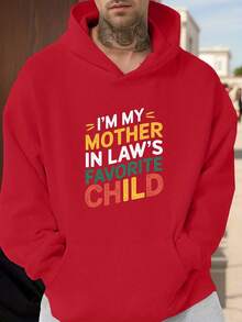 484g/m², Sudadera con Capucha para Hombre de Mezcla de Algodón y Poliéster al 50%, Cómoda y Cálida, Sudadera con Estampado 'Soy la Favorita de Mamá', Sudadera Casual con Bolsillo Canguro, Sudadera de Manga Larga Cómoda, Adecuada para Uso Casual, Sudadera con Capucha, Adecuada para Principios de Primavera, Otoño e Invierno, Impresión de Alta Calidad, Adecuada para Capas o Usar Solo, Casual y Versátil - Negro - Ver 2