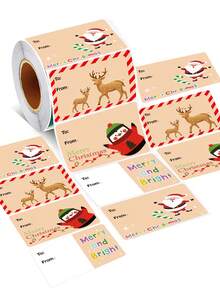 200 peças/500 peças Etiqueta Adesiva de Presente de Natal (3,8 x 5 cm), Pode Escrever, Etiquetas Decorativas Multiuso Autoadesivas para Feriados, Usadas para Embalagem de Presentes de Natal, Etiquetas Autoadesivas Universais para Uso Diário, Vários Estilos, Decoração de Natal, Natal, Artesanato de Natal