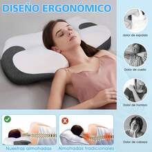 Almohada Cervical Ortopédica Ergonómica de Memory Foam 60x40x12 cm - Ideal para Dormir de Cualquier Posició - Multicolor - Ver 5