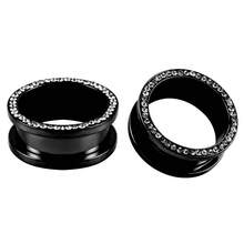 2PCS Hot Band Drill Ear Gauges 316 Stainless Steel Round Ear Tunnels Plugs Piercing Can Diy Body Jewelry Women Expander Stretchers - Round - View 39