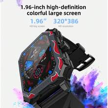 LOKMAT Smartwatch OCEAN MAX: Pantalla cuadrada grande de 1.96 pulgadas, material de metalurgia de polvo totalmente metálico, resistente al agua IP68, monitoreo de frecuencia cardíaca, oxígeno en sangre, sueño y salud, llamadas Bluetooth, recordatorios de mensajes, levanta la mano para iluminar la pantalla, recordatorio de sedentarismo, talla grande de 100 funciones deportivas, reloj deportivo para exteriores